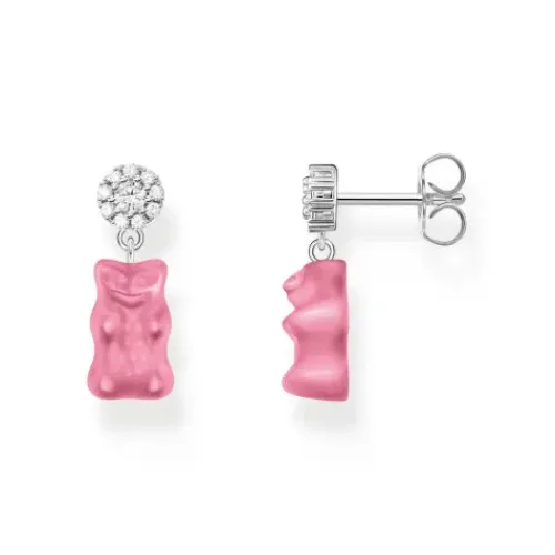 Thomas Sabo Ohrringe-Ohrstecker mit pinkfarbenen Goldbären Silber - H2330-052-9