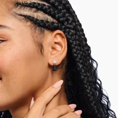 Thomas Sabo Ohrringe-Ohrstecker mit schwarzen Goldbären Silber - H2330-052-11