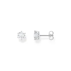 Thomas Sabo Ohrringe-Ohrstecker mit weissem Stein im Brillantschliff Silber - H2301-051-14