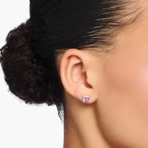 Thomas Sabo Ohrringe-Ohrstecker mit Pinkem Stein Silber - H2174-051-9