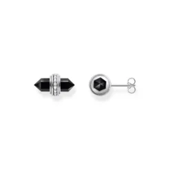Thomas Sabo Ohrringe-Ohrstecker mit schwarzem Onyx Kristall Silber - H2281-641-11