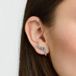 Thomas Sabo Ohrringe-Ohrstecker Phönix Flügel mit Blauen Steinen Silber - H2247-644-1