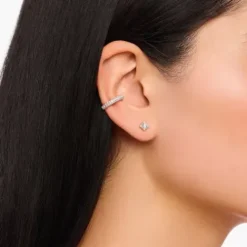 Thomas Sabo Ohrringe-Ohrstecker Vintage mit weissem Stein Silber - H2311-051-14