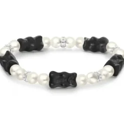 Thomas Sabo Armbänder-Perlenarmband mit 5 schwarzen Goldbären Silber - A2170-052-11