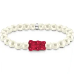 Thomas Sabo Armbänder-Perlenarmband mit rotem Goldbären Silber - A2154-017-10