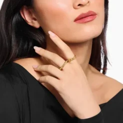 Thomas Sabo Ringe-Ring Box Chain vergoldet - TR2502-413-39