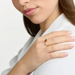 Thomas Sabo Ringe-Ring Bunte Steine Gold - TR2404-996-7