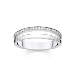 Thomas Sabo Ringe-Ring Doppel Weisse Steine Silber - TR2316-051-14