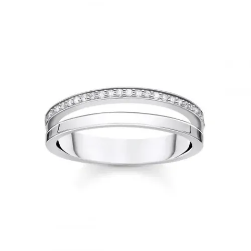 Thomas Sabo Ringe-Ring Doppel Weisse Steine Silber - TR2316-051-14