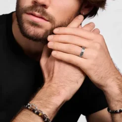 Thomas Sabo Ringe-Ring Facettiertes Design mit Schwarzen Steinen Silber - TR2432-643-11