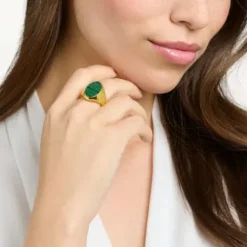 Thomas Sabo Ringe-Ring Grün Gold - TR2242-140-6