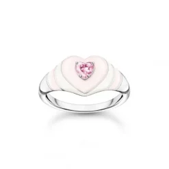 Thomas Sabo Ringe-Ring Herz mit Pinkem Stein Silber - TR2435-041-9