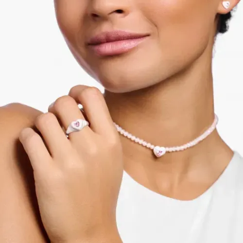 Thomas Sabo Ringe-Ring Herz mit Pinkem Stein Silber - TR2435-041-9