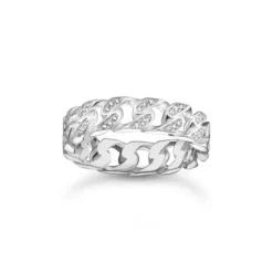 Thomas Sabo Ringe-Ring Kettenglieder weisse Steine schmal Silber - TR2500-051-14