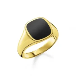 Thomas Sabo Ringe-Ring Klassisch Schwarz Gold - TR2332-177-11
