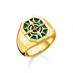 Thomas Sabo Ringe-Ring Kompass Grün - TR2274-140-6