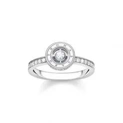 Thomas Sabo Ringe-Ring Kreis mit Weissen Steinen Pavé Silber - TR2255-051-14