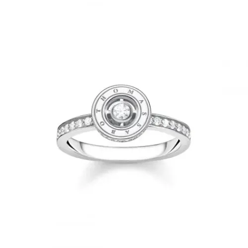 Thomas Sabo Ringe-Ring Kreis mit Weissen Steinen Pavé Silber - TR2255-051-14