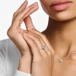 Thomas Sabo Ringe-Ring Kreis mit Weissen Steinen Pavé Silber - TR2255-051-14