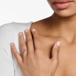 Thomas Sabo Ringe-Ring Kreis mit Weissen Steinen Pavé Verroségoldet - TR2255-416-14