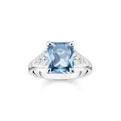 Thomas Sabo Ringe-Ring mit Aqua und Weissen Steinen Silber - TR2362-059-1