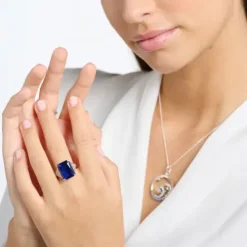 Thomas Sabo Ringe-Ring mit Blauen und Weissen Steinen Silber - TR2339-166-1