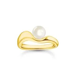 Thomas Sabo Ringe-Ring mit Perle Natural Beauty vergoldet - TR2485-430-14