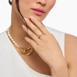 Thomas Sabo Ringe-Ring mit Perle Natural Beauty vergoldet - TR2485-430-14