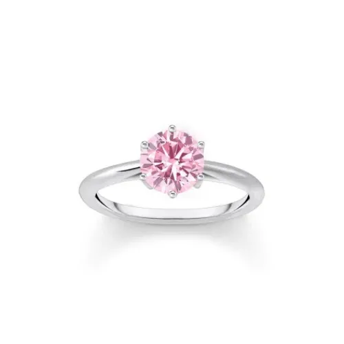 Thomas Sabo Ringe-Ring mit pinkfarbenem Stein im Brillantschliff Silber - TR2474-051-9