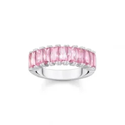 Thomas Sabo Ringe-Ring mit Pinken Steinen Pavé Silber - TR2366-051-9