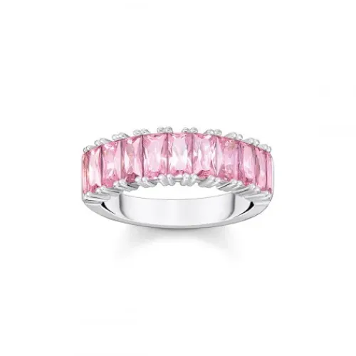 Thomas Sabo Ringe-Ring mit Pinken Steinen Pavé Silber - TR2366-051-9