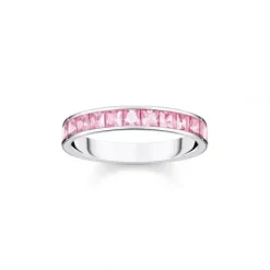 Thomas Sabo Ringe-Ring mit Pinken Steinen Pavé Silber - TR2358-051-9