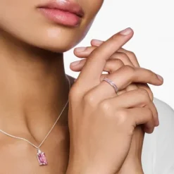 Thomas Sabo Ringe-Ring mit Pinken Steinen Pavé Silber - TR2358-051-9