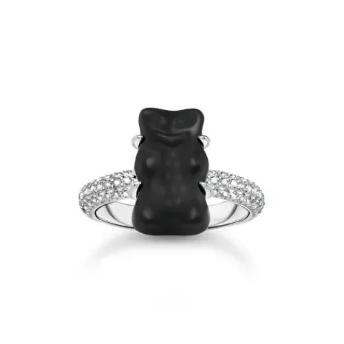 Thomas Sabo Ringe-Ring mit schwarzem Goldbären und Steinen Silber - TR2478-052-11