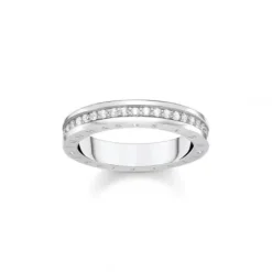 Thomas Sabo Ringe-Ring mit Weissen Steinen Pavé Silber - TR2254-051-14