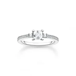 Thomas Sabo Ringe-Ring Pavé Weisser Stein Silber - TR2397-051-14