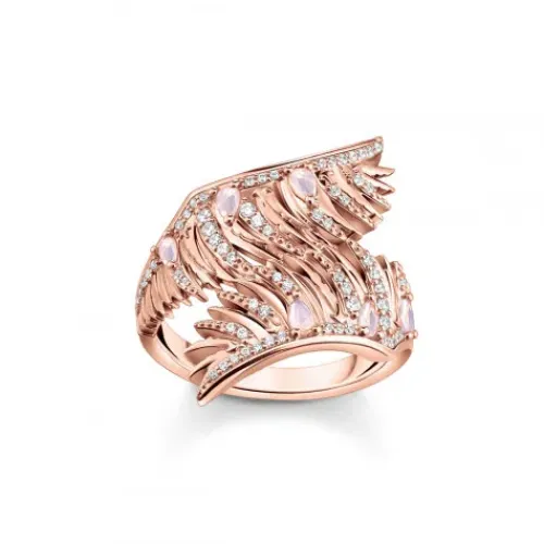 Thomas Sabo Ringe-Ring Phönix Flügel mit Rosa Steinen Roségold - TR2409-323-9