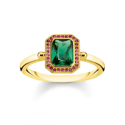 Thomas Sabo Ringe-Ring Red & Green Stones Gold - TR2264-973-7