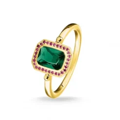 Thomas Sabo Ringe-Ring Red & Green Stones Gold - TR2264-973-7