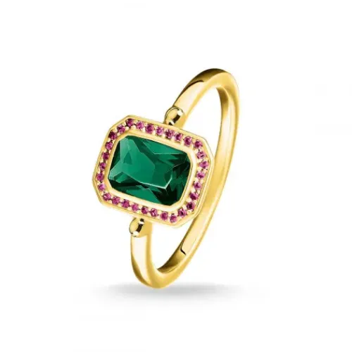 Thomas Sabo Ringe-Ring Red & Green Stones Gold - TR2264-973-7