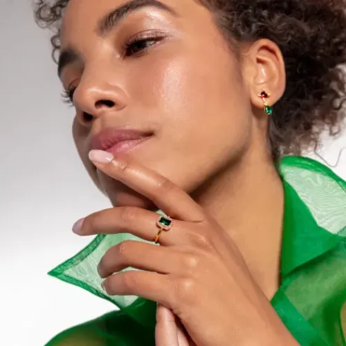 Thomas Sabo Ringe-Ring Red & Green Stones Gold - TR2264-973-7