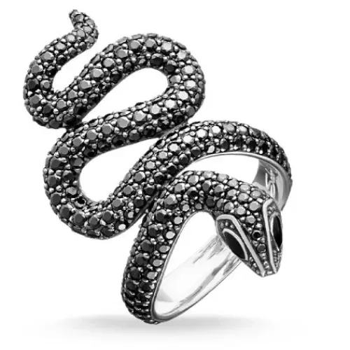 Thomas Sabo Ringe-Ring schwarze Schlange Pavé - TR1938-041-11
