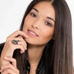 Thomas Sabo Ringe-Ring schwarze Schlange Pavé - TR1938-041-11