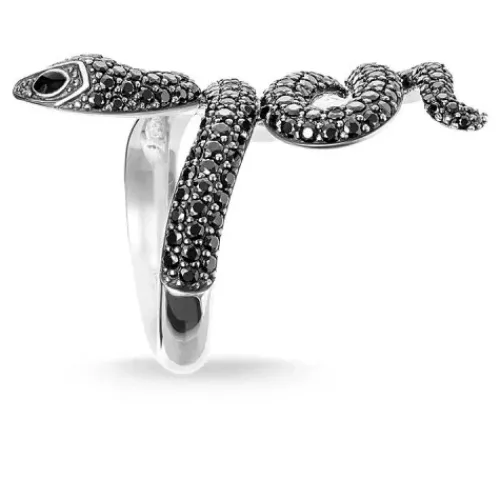 Thomas Sabo Ringe-Ring schwarze Schlange Pavé - TR1938-041-11