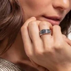 Thomas Sabo Ringe-Ring Tiger Muster Schwarz - TR2291-643-11