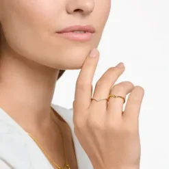 Thomas Sabo Ringe-Ring V Form mit Weissen Steinen Gold - TR2394-414-14