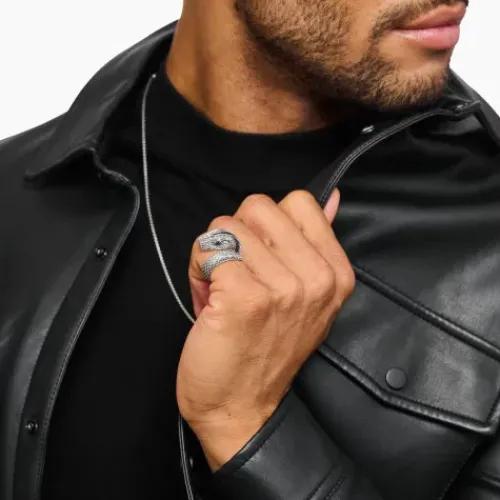 Thomas Sabo Ringe-Schlangenring mit schwarzen Steinen Silber - TR1964-643-11