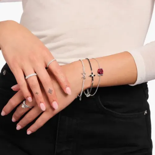 Thomas Sabo Armbänder-Schleifen Armband mit weissen Steinen Silber - A2172-643-14-L19V