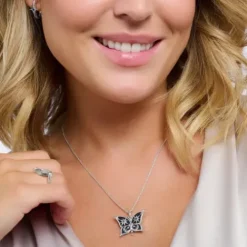 Thomas Sabo (Kette mit) Kreuz-Schmetterling der Nacht Anhänger - PE929-945-7