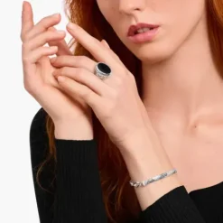 Thomas Sabo Ringe-Siegelring mit schwarzem Onyx Silber geschwärzt - TR2454-641-11